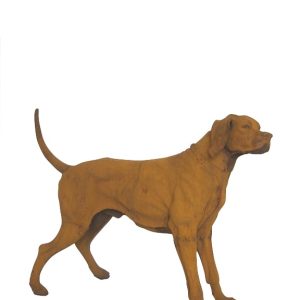 gietijzeren beeld staande hond