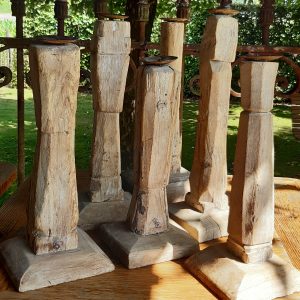 Houten kandelaar